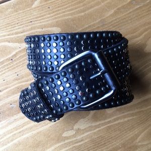 Studded black leather Cowboysbelt size 85